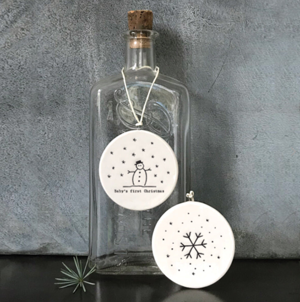 Baby's First Christmas Porcelain Bauble - East Of India