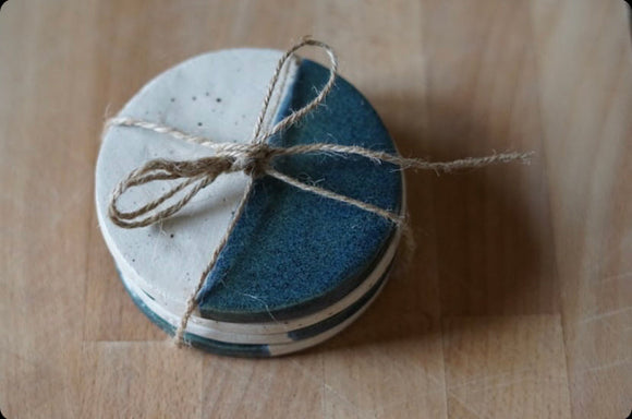 Blue Ceramic Glazed Coasters - Beehive Ceramics