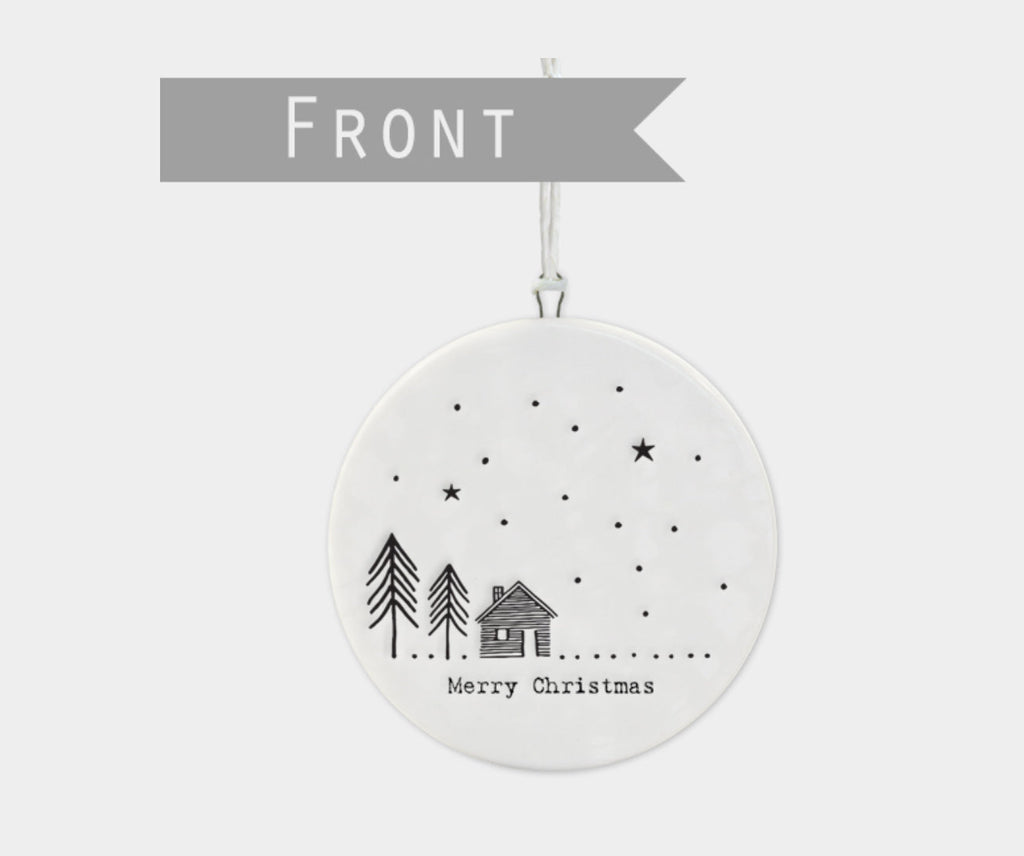Cabin In The Wood Porcelain Bauble - East Of India