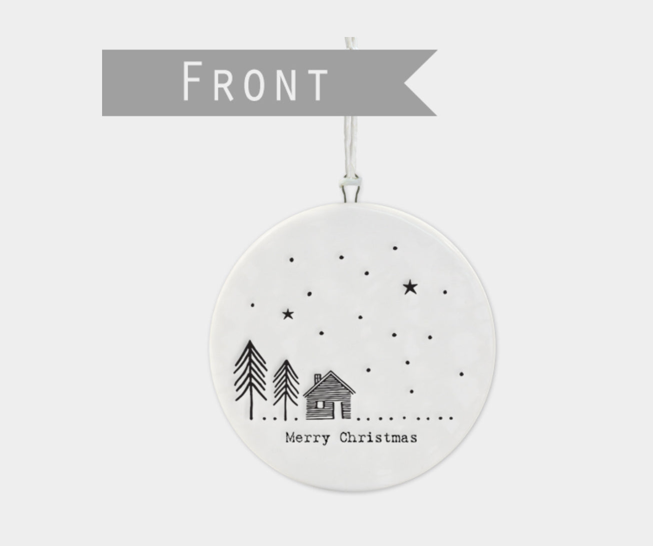 Cabin In The Wood Porcelain Bauble - East Of India