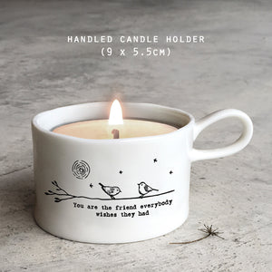 You Are The Friend Handled Candle Holder - East Of India