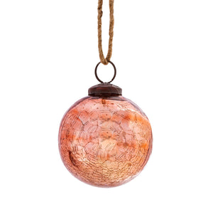 Copper Crackle Glass Bauble - Sass & Belle