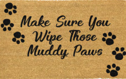 Muddy paws clearance doormat