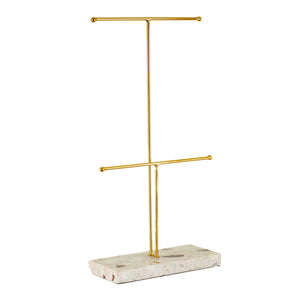 Double Terrazzo Gold Jewellery Stand - Sass & Belle