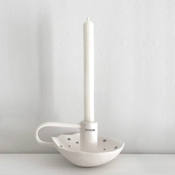 Dream Porcelain Candle Holder - East Of India