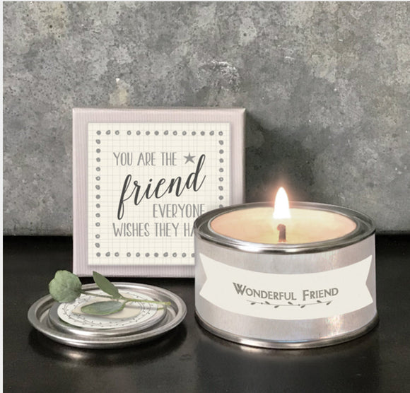 You are the friend everyone wishes they had boxed candle