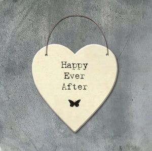 East of India - Large ‘Happy Ever After’ Heart Plaque