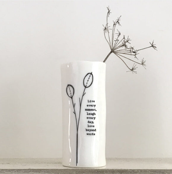 ‘Live Every Moment’ Medium Vase - East Of India