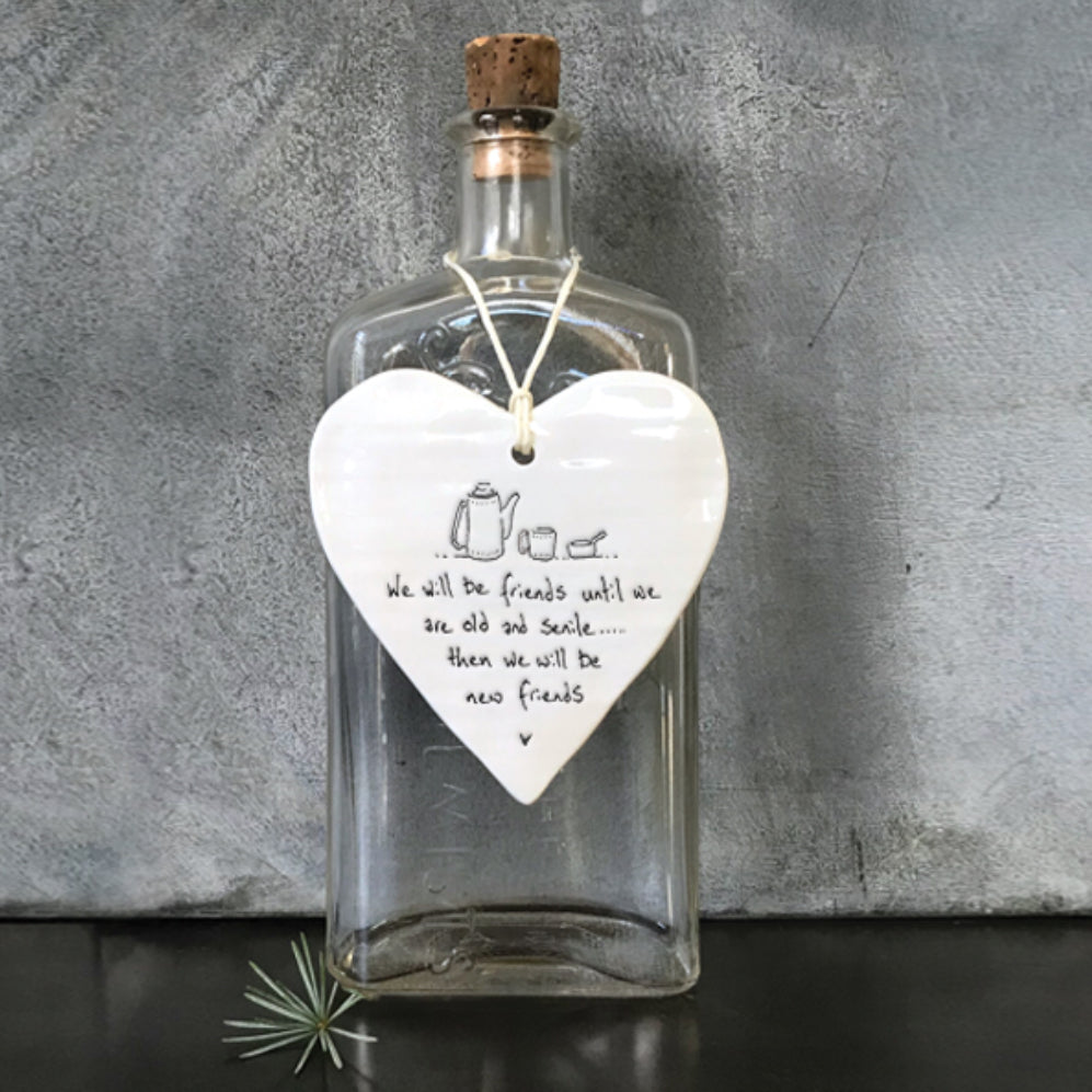 East of India ‘We Will Be Friends’ Porcelain Hanging Heart