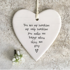 East of India ‘You Are My Sunshine’ Hanging Heart