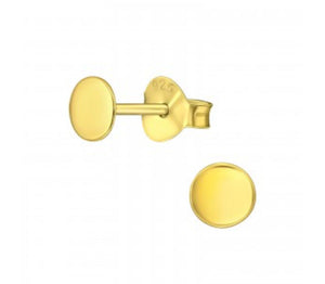 Gold Plated Round Ear Studs