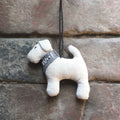 Hanging Dog Grey Scarf Decoration - East Of India