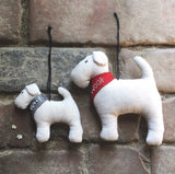 Hanging Dog Grey Scarf Decoration - East Of India
