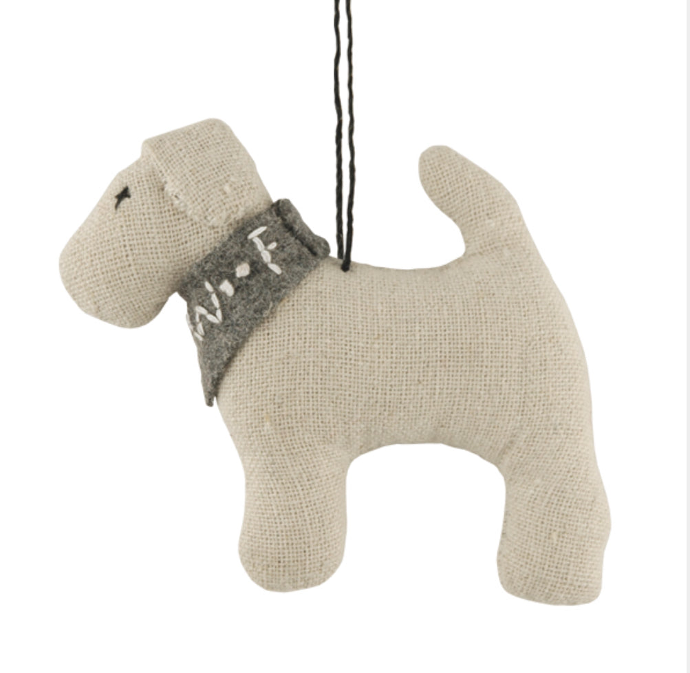 Hanging Dog Grey Scarf Decoration - East Of India