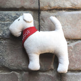 Hanging Dog Red Scarf Decoration - East Of India