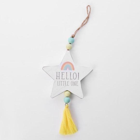 Hanging Star Plaque - Hello Little One