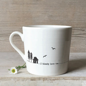 'I Bloody Love Tea' Porcelain Mug - East Of India