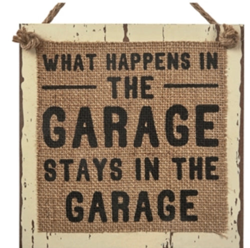 Man Cave Hessian Wooden Signs