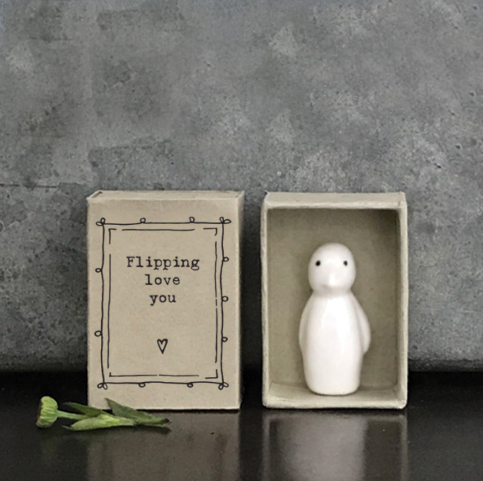 Ceramic Penguin in matchbox east of india range 