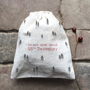 Merry Christmas Drawstring Bag (small) Do Not Open - East Of India