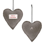 Merry Christmas Felt Hanging Heart (small) - East Of India