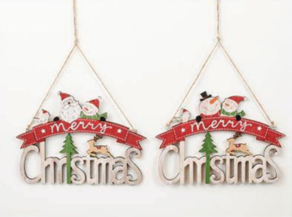 Merry Christmas Wooden Hanging Decoration