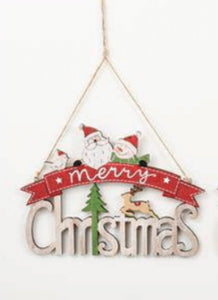 Merry Christmas Wooden Hanging Decoration
