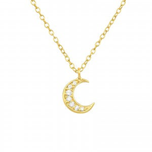 Moon Jewelled Gold Necklace