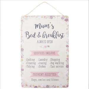 Mum’s Bed & Breakfast Wall Sign