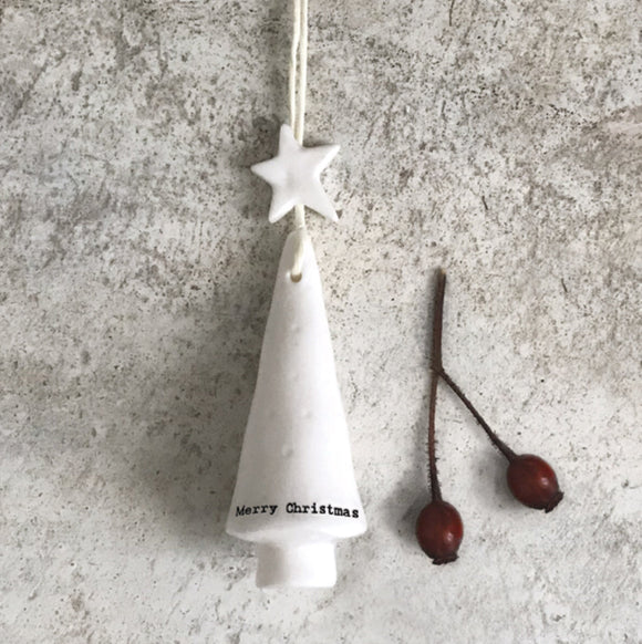 Porcelain Hanging Christmas Tree - East Of India