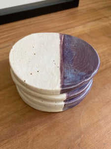 Purple Ceramic Glazed Coasters - Beehive Ceramics