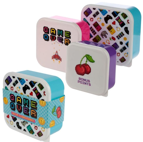 Lunch Boxes set of 3 - Games Over