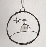 Snowman Hanging Wire Wreath - East Of India