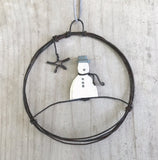 Snowman Hanging Wire Wreath - East Of India