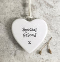 Special Friend, Porcelain Hanging Heart - East Of India
