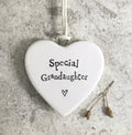 Special Grandaughter, Porcelain Hanging Heart - East Of India