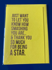 Thank You For Being A Star Card