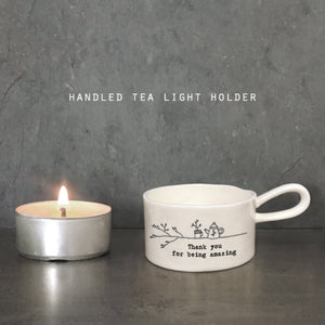 Thank You Handled Tea Light Holder - East Of India