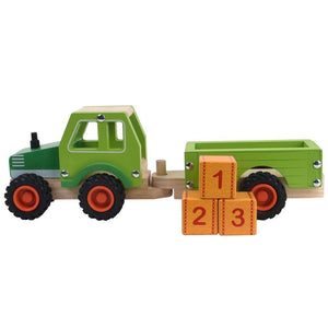 Tractor and Trailer Wooden Toy - Jumini
