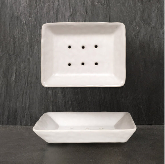 White porcelain soap dish east of india 