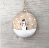 Wooden Bauble Snowman - East Of India