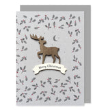 Wooden Stag Christmas Card- East Of India